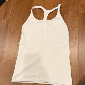 Athleta White Ribbed Tank Top
